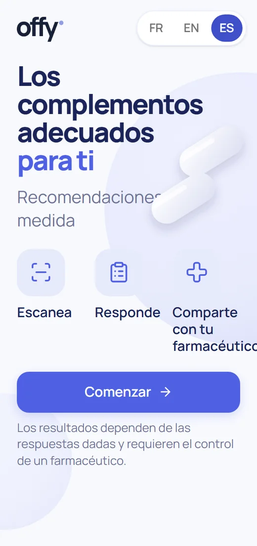 Pantalla de inicio del recorrido de complementos: Los complementos adecuados para usted, con tres pasos y el botón Empezar